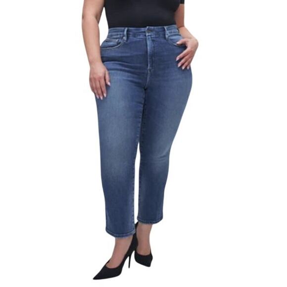 NWT Good American Good Straight Leg Jeans Indigo271 Women 22 - Picture 1 of 10